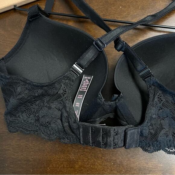 Victoria's Secret Dream Angels Push-Up Bra Black Lace Adj Straps 34D - Picture 5 of 8